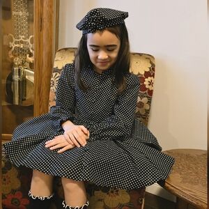 Polka Dot Dress and Beret Set for Kids